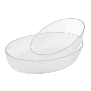 Set de 2 Moules Ronds en Verre 26 & 32 cm – SC-145322 | Plats Résistants à la Chaleur pour Cuisson et Présentation