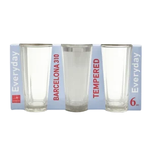 Set de 6 Verres Barcelona 310 ml – Verre Trempé Résistant et Élégant