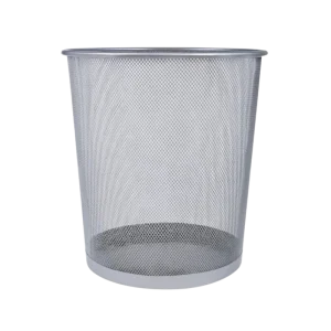 PBL080-19 Poubelle de Bureau Métallique Grise – | Corbeille à Papier Design et Résistante