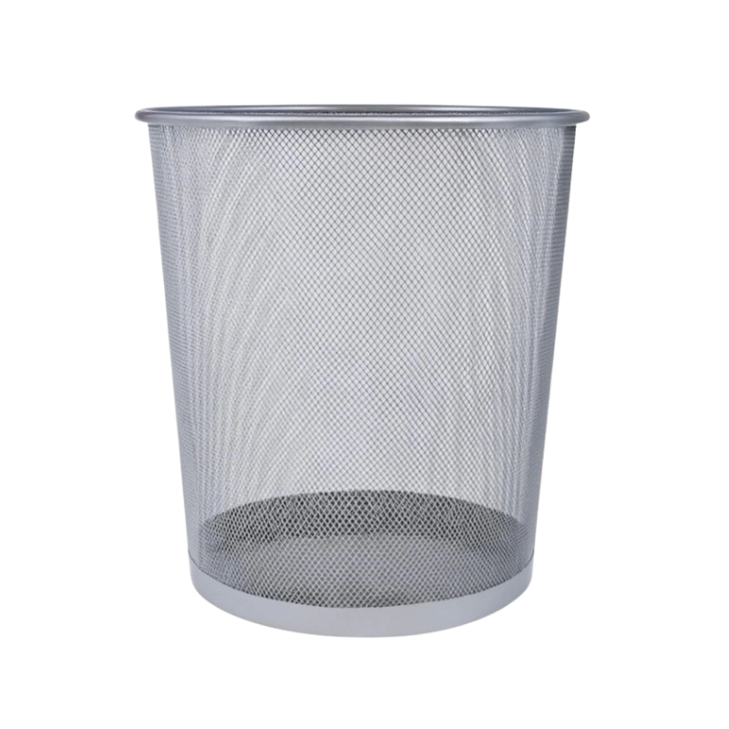 PBL080-19 Poubelle de Bureau Métallique Grise – | Corbeille à Papier Design et Résistante