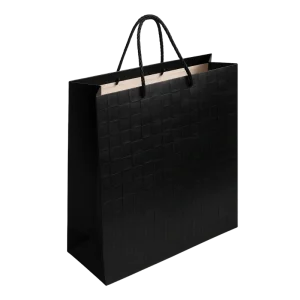 Sac en Papier TR48-20 – Grand Sac-Cadeau Noir Élégant 50x40 cm | Finition Luxe et Résistante
