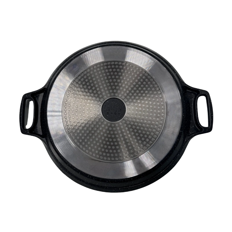 TATCH KHHXP36 Poêle à Paella 36 cm – Plat à Paella en Acier Antiadhésif Noir Sain et Écologique – Image 3