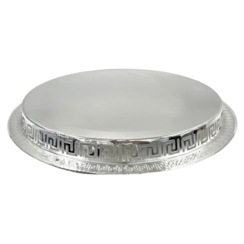 SAHARA 6604-AXL/3FS/MH-97/B – Ensemble de 3 Plateaux Argentés Gravés avec Poignées Sculptées, Élégants et Durables – Image 3
