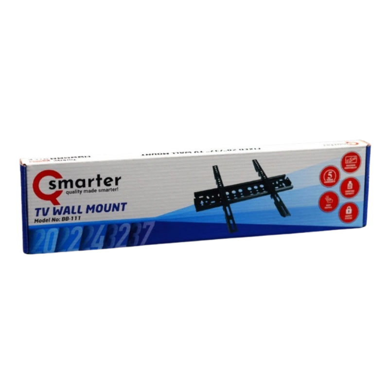 QSmarter BB-111 Support TV Fixe – Pour Écrans 22 à 37 Pouces, Installation Murale Sécurisée et Robuste – Image 2