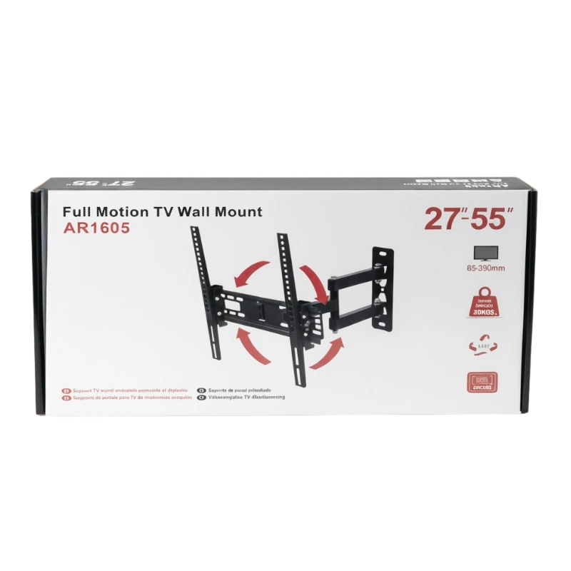 AZATECH AR1605 Support TV – Support Mural Ultra Résistant, Inclinable et Pivotant – Image 2