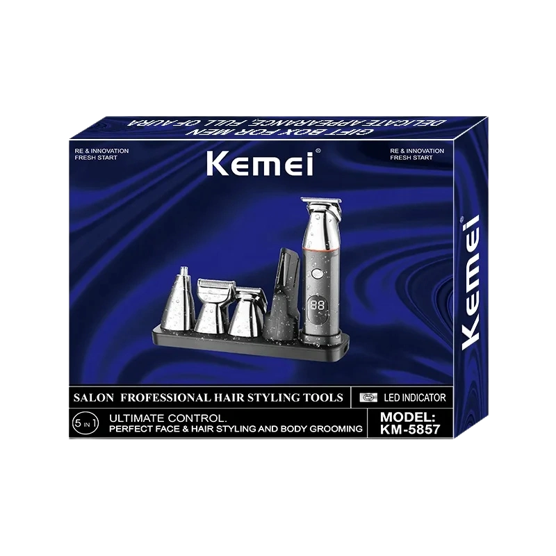 Kemei KM-5857 Tondeuse à Cheveux et Barbe Professionnelle – Haute Puissance, USB Rechargeable, Écran LCD – Image 2