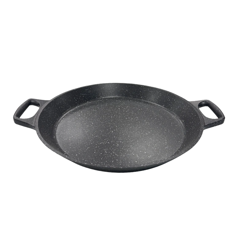 TATCH KHHXP36 Poêle à Paella 36 cm – Plat à Paella en Acier Antiadhésif Noir Sain et Écologique – Image 2