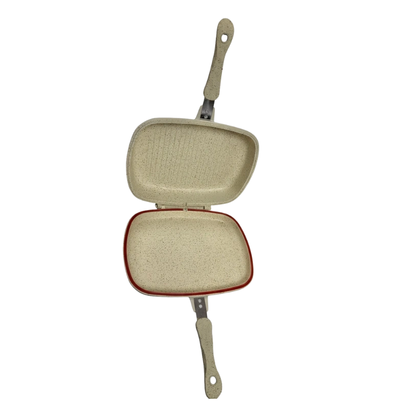 TATCH DF3275B – Poêle Double Face 36 cm Granit Beige Antiadhésive avec Joint Hermétique – Image 5