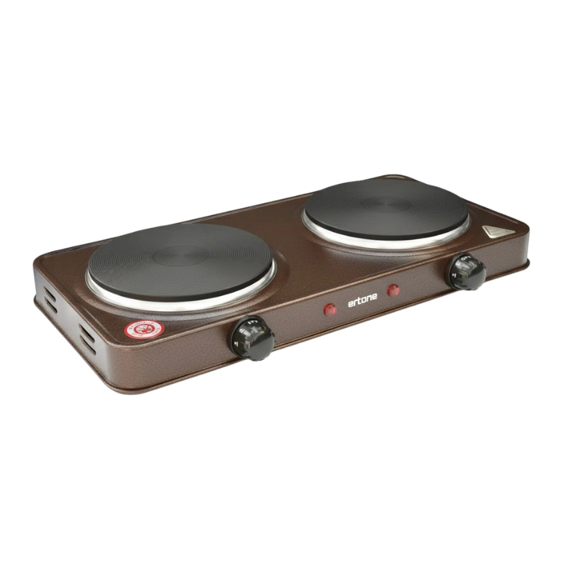Ertone ERT-MN 200MR Plaque Chaude à Double Brûleur – Puissante, Pratique et Idéale pour la Cuisson Rapide – Image 2