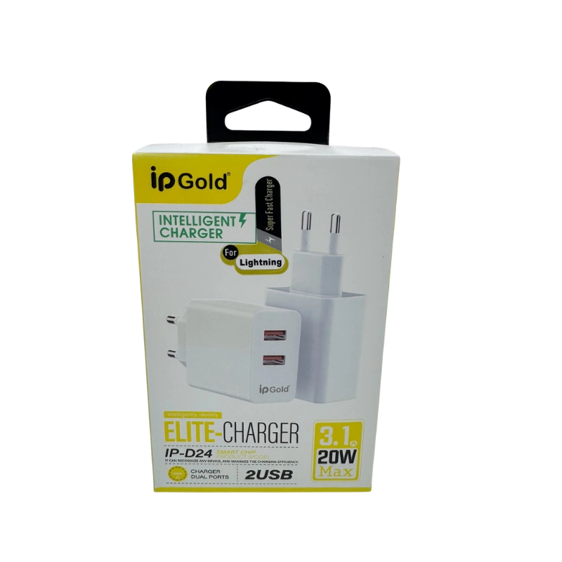 IP GOLD D24 – Chargeur Rapide 20W Lightning pour iPhone – Image 2