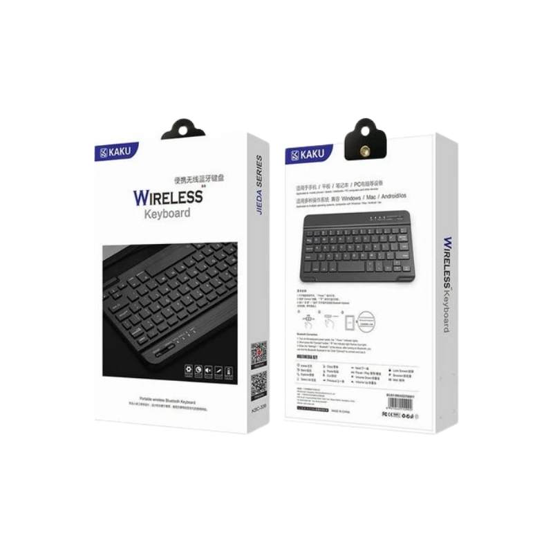 Kaku KSC-339 Clavier QWERTY Sans Fil 10 Pouces – Bluetooth, Compact, Batterie Longue Durée, Noir – Image 3