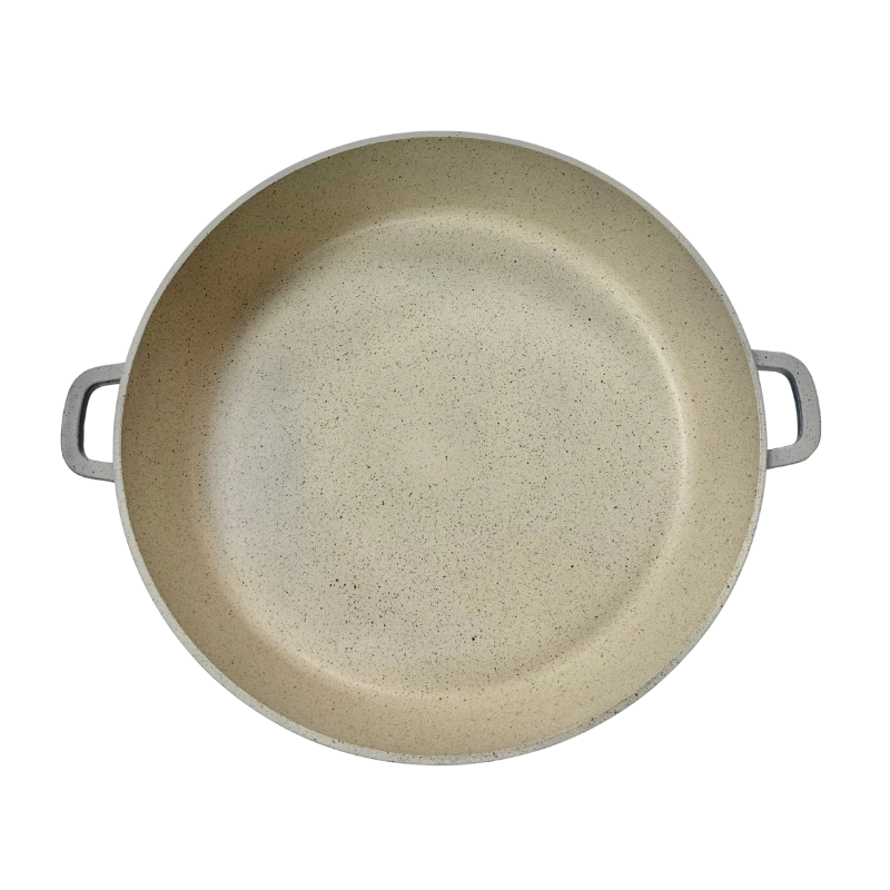 TATCH SP4080 – Poêle à Paella 40 cm Granit Beige avec Couvercle en Verre Trempé – Image 4