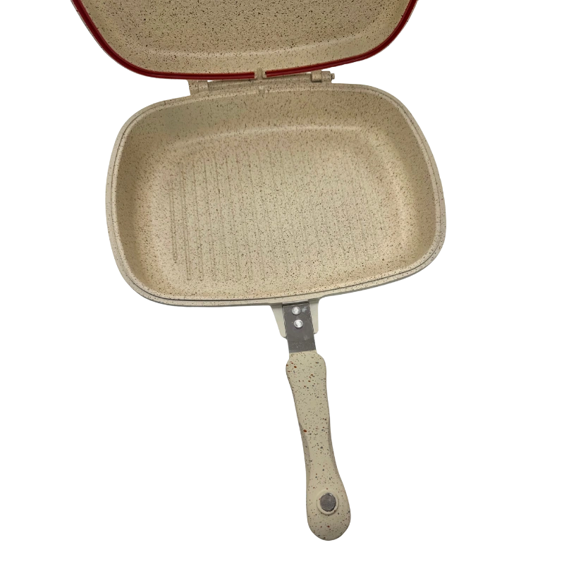 TATCH DF3275B – Poêle Double Face 36 cm Granit Beige Antiadhésive avec Joint Hermétique – Image 6