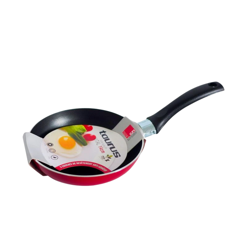 Taurus Vital 14 cm – Poêle Anti-Adhésive Tous Feux (y compris Induction), Design Rouge Compact – Image 2
