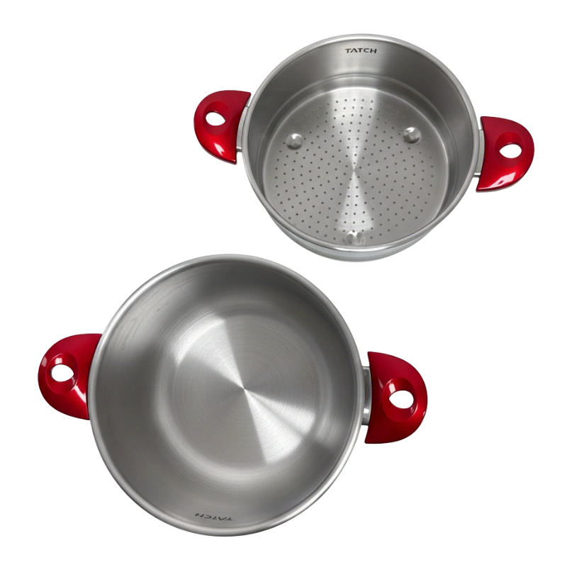 TATCH Couscoussier Inox 22 cm – Cuiseur Vapeur Multifonction avec Couvercle en Verre Trempé – Image 4