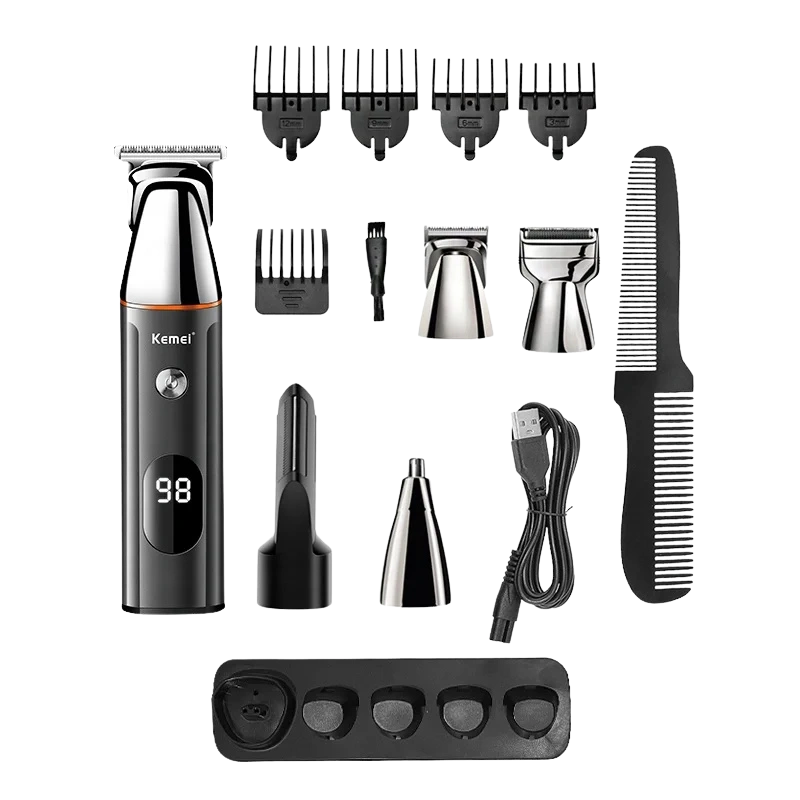 Kemei KM-5857 Tondeuse à Cheveux et Barbe Professionnelle – Haute Puissance, USB Rechargeable, Écran LCD – Image 3