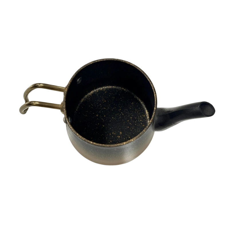 TATCH TEA_POT_0.75G – Théière Granit 0,75 L Noir et Or avec Couvercle en Verre – Image 2