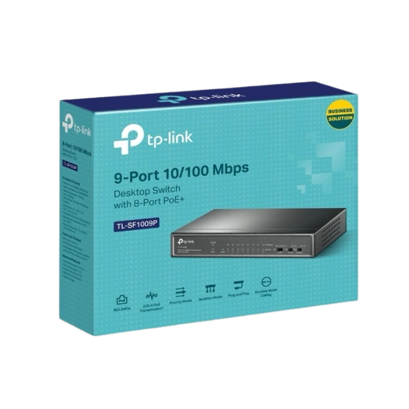 TP-Link TL-SF1009P – Switch 9 ports 10/100 Mb/s avec 8 ports PoE+ (65 W budget), Plug-&-Play – Image 3