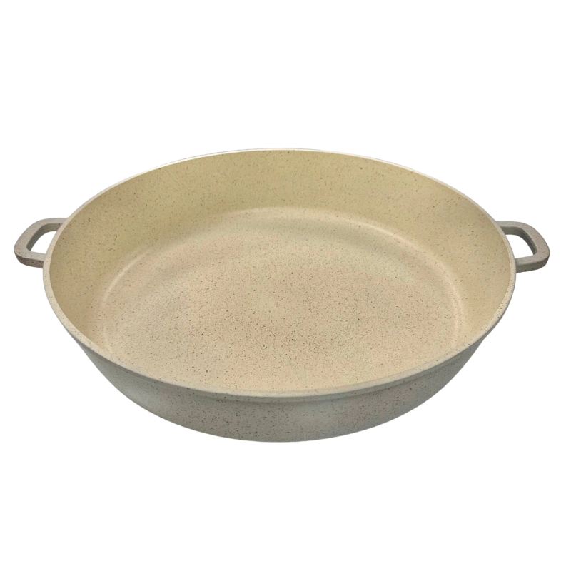 TATCH SP4080 – Poêle à Paella 40 cm Granit Beige avec Couvercle en Verre Trempé – Image 2