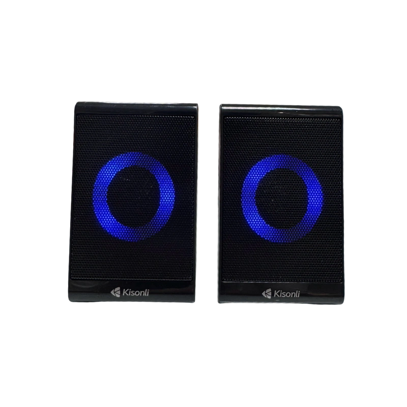 Kisonli X12 RGB – Enceinte PC USB/AUX avec Éclairage LED Multicolore – Son Clair et Design Compact – Image 5