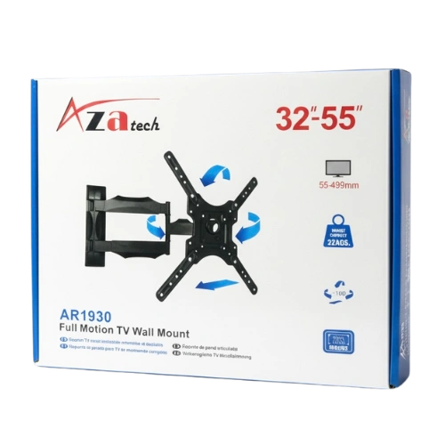 AZATECH AR1936 Support TV Mural Inclinable et Pivotant – Solide, Universel 32 à 55 Pouces – Image 2
