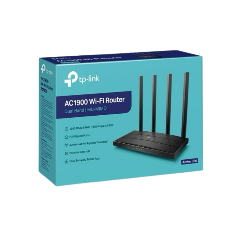TP-Link Archer C80 – Routeur WiFi Double-Bande AC1900 (1300 Mb/s + 600 Mb/s), 4× LAN Gigabit, MU-MIMO & OneMesh – Image 2