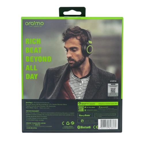 Oraimo BoomPop2S Casque Sans Fil Over-Ear ENC (Bluetooth 5.3, Large Autonomie 50h, Contrôle Gestuel) – Image 2