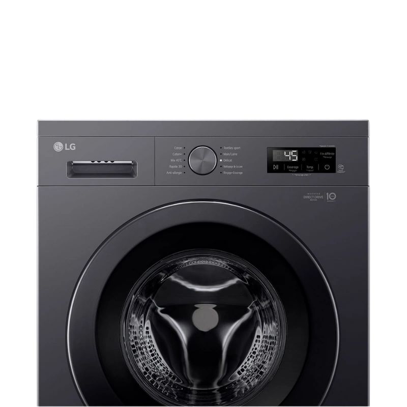 LG F2Y1TYP6J Lave-Linge Acier Noir 8 kg – AI Direct Drive, Lavage Rapide et Écran LED A+++ – Image 2