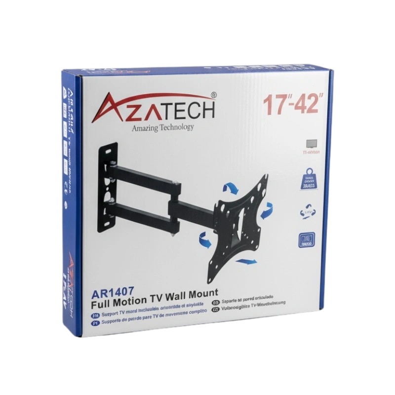 AZATECH AR1407 Support TV – Support Mural Réglable, Robuste et Compatible Universel – Image 3