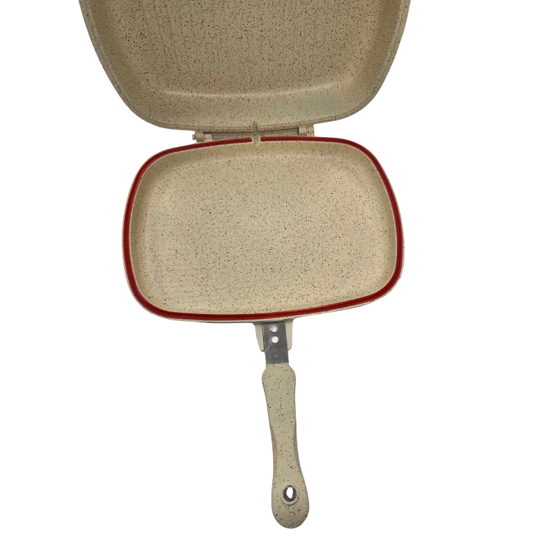 TATCH DF3275B – Poêle Double Face 36 cm Granit Beige Antiadhésive avec Joint Hermétique – Image 4