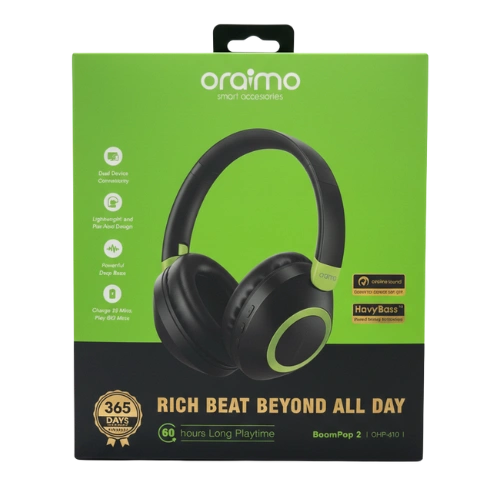 Oraimo BoomPop2S Casque Sans Fil Over-Ear ENC (Bluetooth 5.3, Large Autonomie 50h, Contrôle Gestuel) – Image 3