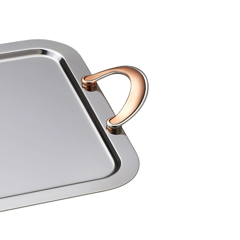 Bonomi Seden T-2 Plateau en Inox avec Anses Argentées – Élégant, Résistant et Pratique – Image 2