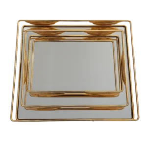 Plateaux A-5 métal doré 2 pièces - Produit Electromax Maroc
