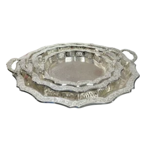 Plateaux 6601B argentés 3 pièces - Produit Electromax Maroc