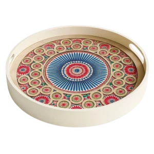 Plateau Bois PLT110-24 – Plateau Rond Élégant - Produit Electromax Maroc