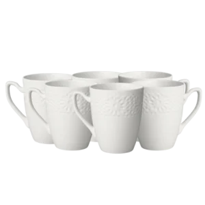 Set Verre Eau W1567LX-80Z – Lot de Mugs Blancs Texturés e... - Produit Electromax Maroc
