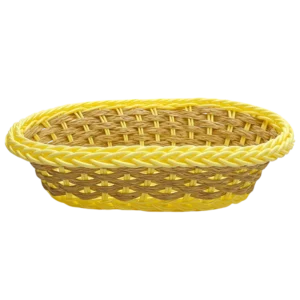 Panier à Pain PNR68-20 – Corbeille Ovale Tressée Jaune - Produit Electromax Maroc