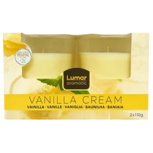 Lumar 902911 Coffret de 2 Verres Parfumés Vanille – Bougies - Produit Electromax Maroc