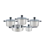 Taurus Sevilla – Batterie de Cuisine 9 Pièces Inox 0,5 mm - Produit Electromax Maroc