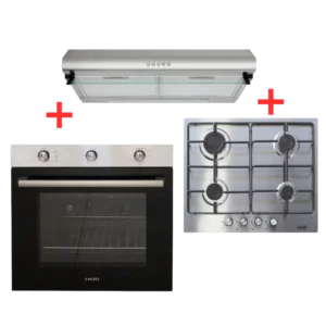 HKM Pack Cuisine de Hotte HT60NXD + Plaque Gaz B-640 + Fo... - Produit Electromax Maroc