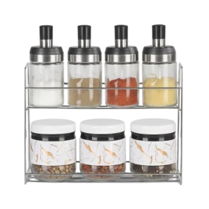 Tatch H3378D-7 – Service à Épices 7 Pots Effet Marbre