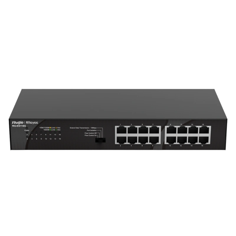 Ruijie RG-ES116G Switch Non-Administrable 16 Ports Electromax Maroc Ruijie RG-ES116G Switch Non-Administrable 16 Ports