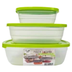 IN-488 – Pack de 3 Boîtes de Conservation Rectangulaires - Produit Electromax Maroc