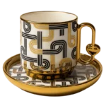TAC030-24 – Set de 6 Tasses en Verre Design Doré