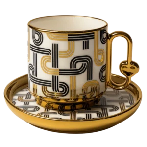 TAC030-24 – Set de 6 Tasses en Verre Design Doré