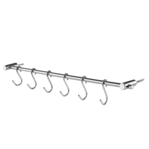 Ibili 764540 – Support Mural Inox 40 cm avec 8 Crochets
