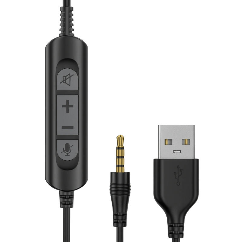 Casque Bluetooth Computer – Connexion 3.5mm & USB Electromax Maroc Vue détaillée Casque Bluetooth Computer – Connexion 3.5mm & USB - Electromax