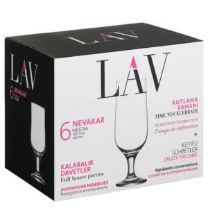 YR – NEV576 Lot de 6 Verres à Pied 400 ml - Produit Electromax Maroc