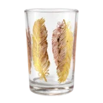IS-PLUME-D Verre à Thé Décor Plume Dorée – Coffret 12 Pièces
