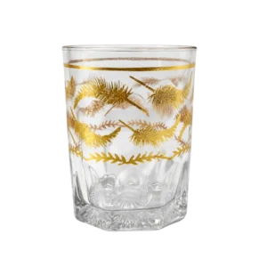 YK-RICHA-D Verre Décor Plume Dorée – Coffret 12 Pièces